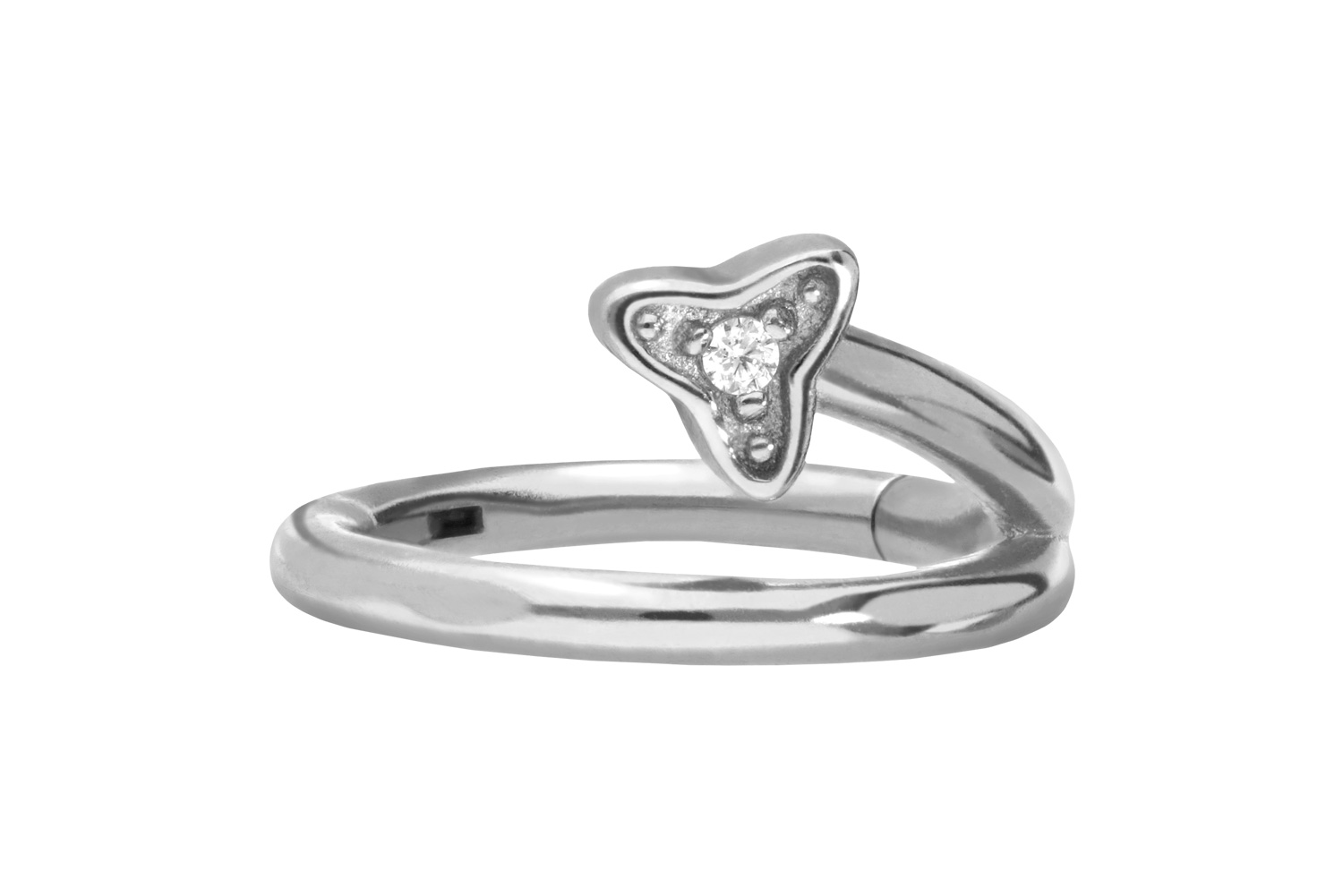 Chirurgenstahl Segmentring Clicker Piercing KRISTALLBLATT ++SALE++